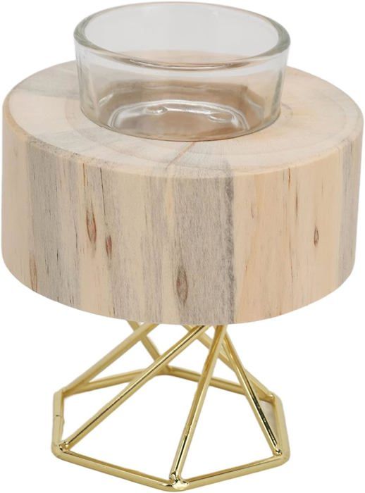 Bougeoir / Chandelier En Bois Avec Tête En Plastique - Vintage - état D'usage