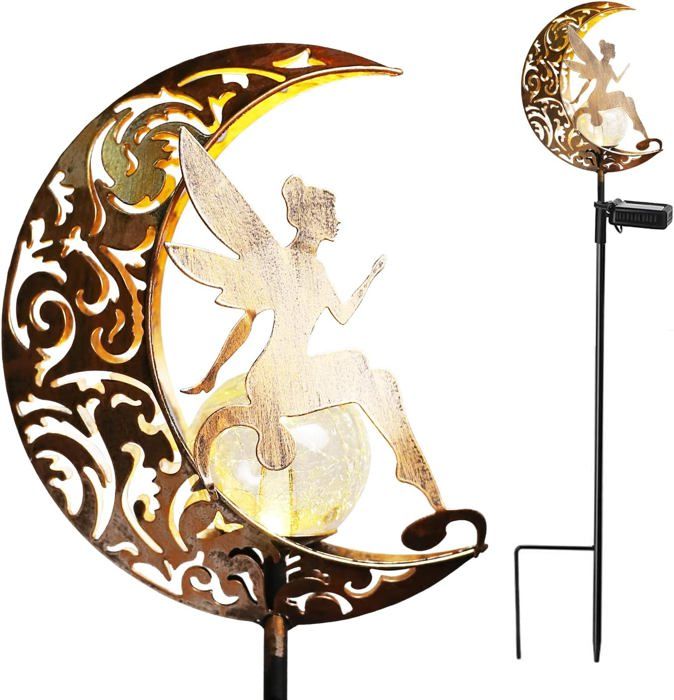 Lampe solaire de jardin en forme de lune 1 pièce Décoration de jardin