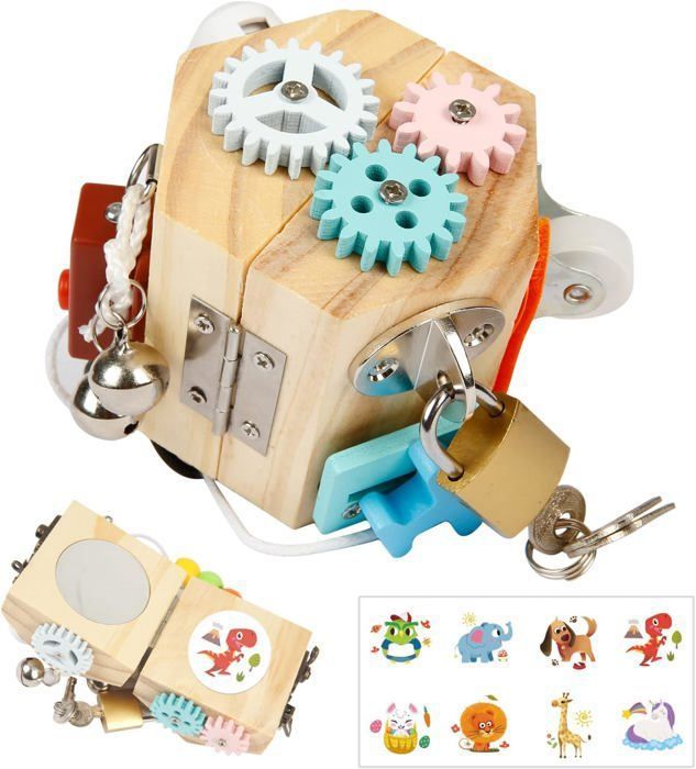 Cube dactivité en bois jouet éducatif pour bébé jouet Montessori