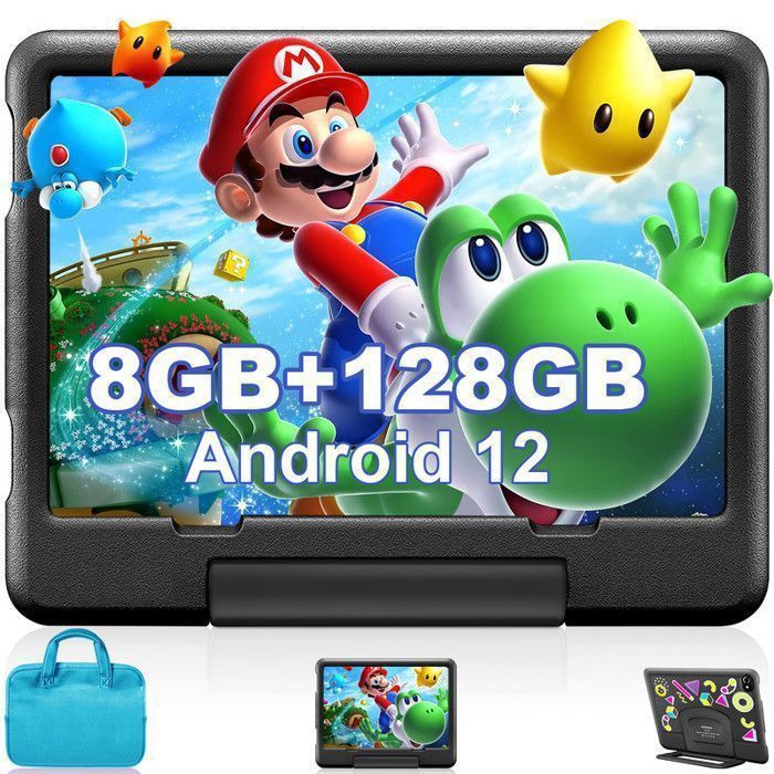 Tablette Enfants – Non spécifié – 10 Pouces – Android 12 – 8 Go RAM – 128 Go ROM/TF 1 TB