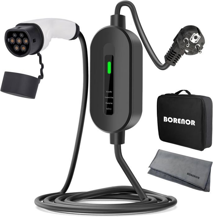 Deltaco Câble De Recharge EV, Voiture électrique & Hybride, Type2 Vers Type2, 16 A, 3,6 KW, Monophasé (Type 2, 3.60 KW, 16 A, 3 M