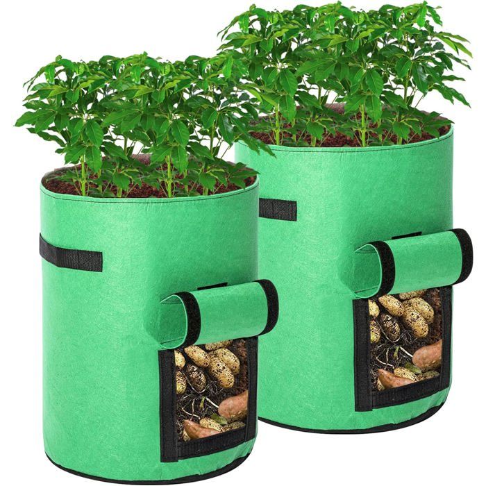 Silverline Sac De Culture Pommes De Terre 360 X 510 Mm – Grand Format Tissé Résistant Avec Poignées & Drainage