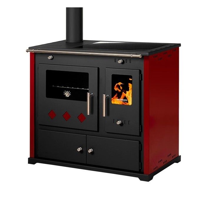 Cuisinière Practik Lux 95 kW Four plaque céramique Bordo gauche - Prometey