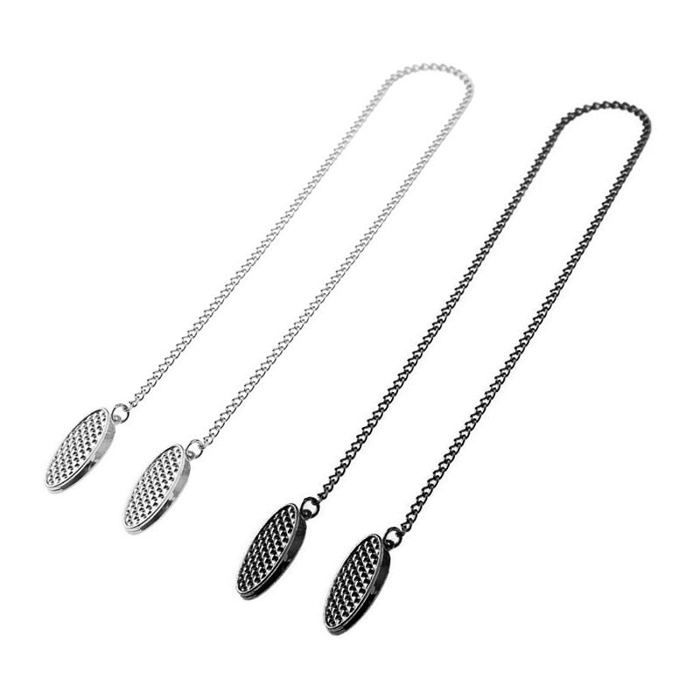 Métal Chaîne Clips Flexible Porte Serviettes de Table pour Élégant Bavoir Serviettes Personnes Agées Enfants Adulte 2 Pièce50cm