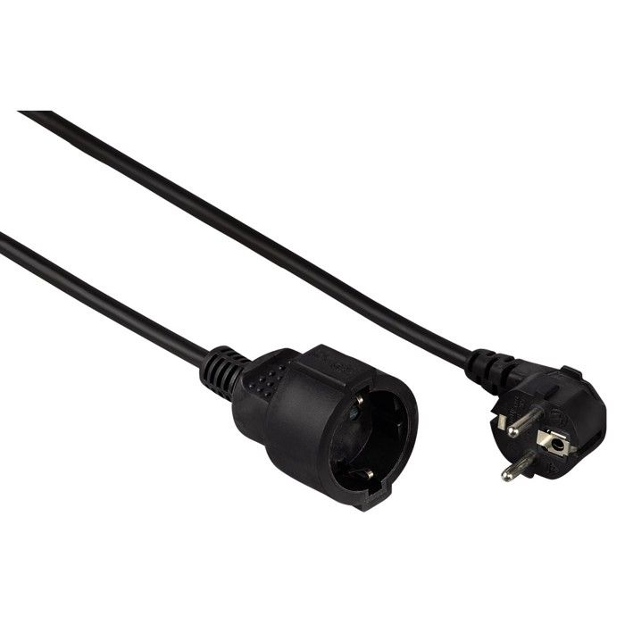 Rallonge avec contact de protection Profi 5 m noire