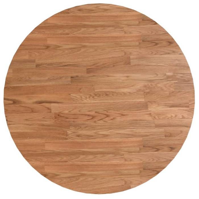 868911& Dessus de table - Haut de gamme - rond Marron clair Ø60x15 cm Bois chêne traité
