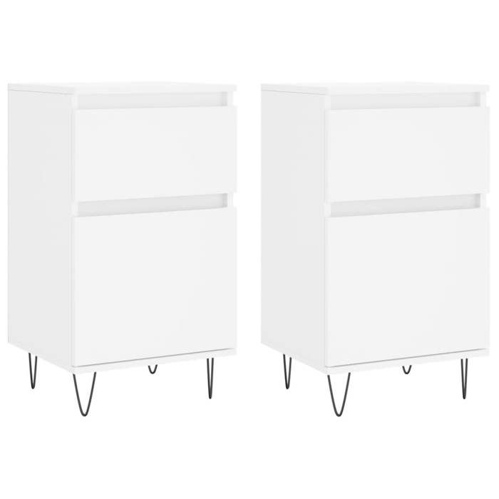 Luxueux Best*Buffet de couloir - Meuble Étagère pour rangement de cuisine/salon -s 2 pcs blanc 40x35x70 cm - Bois d’ingénierie