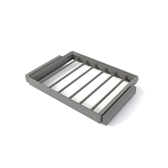Emuca 7133852 Kit de porte pantalon à 7tringles et rack ajustable Quartz pour armoires glissières extension totale et à fermet