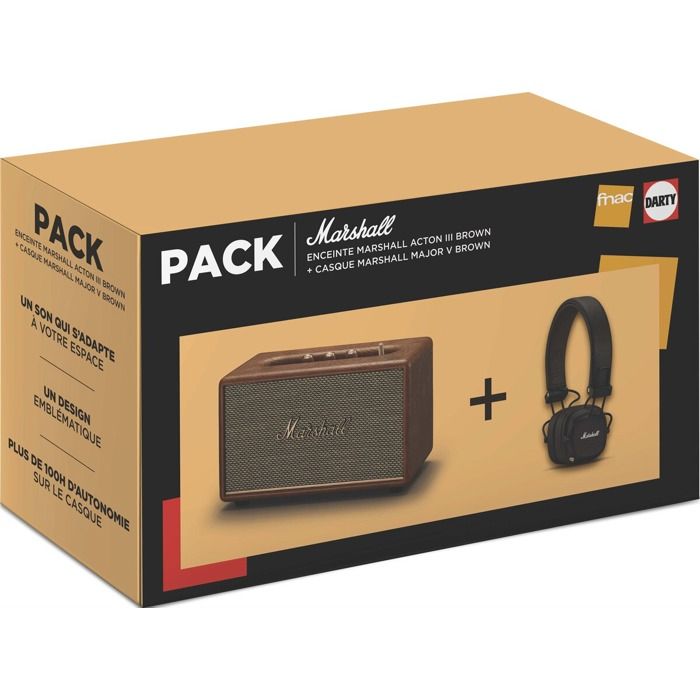 Pack Enceinte Marshall Acton III + Casque supra auriculaire Major V Bluetooth - vue 3