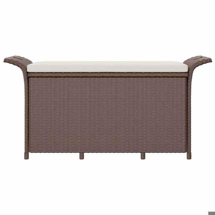 Sale 2026 Banc de jardin - BURKE - Banquette balcon - avec coussin - marron 116x46x57 cm - résine tressée BB400