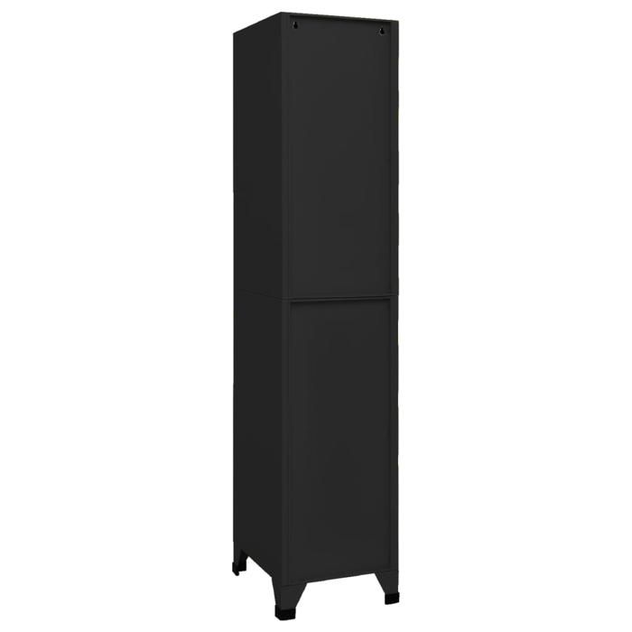SALE 2026Armoire à casier - armoire de bureau -s Noir 38x45x180cm Acier 22 Kg 8763333