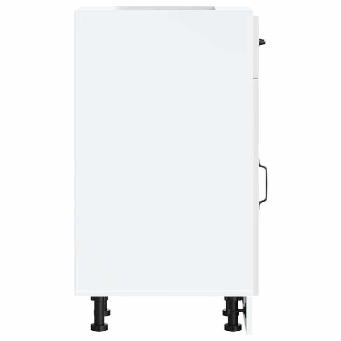 Moderne Placard de cuisine Porto SWEETY Meuble bas de cuisine blanc brillant bois ingénierie 30x46x81.5 cm BB1040