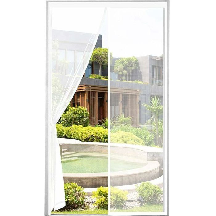 Moustiquaire porte magnétique - MHY® - 80x220 cm - Maille très dense - Fermeture automatique - Bandes magnétiques