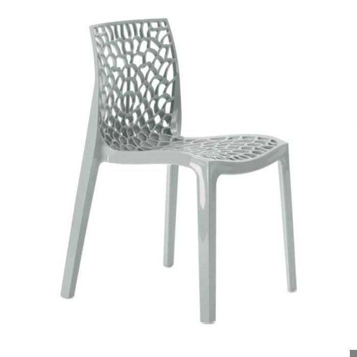 Chaise Polypropylène Design Nid dAbeille de Jardin Bistrot Gruvyer Grand Soleil - Gris Chaise Polypropylène Design Nid dAbeille de Jardin Bistrot Gruvyer Grand Soleil - Gris