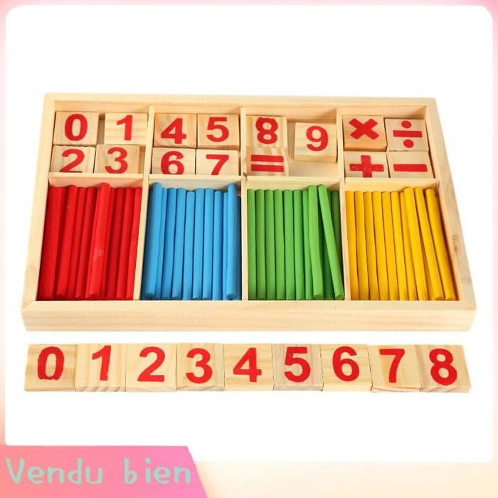 Garosa Jeu d'apprentissage des mathématiques Bâtons de Comptage Colorés
