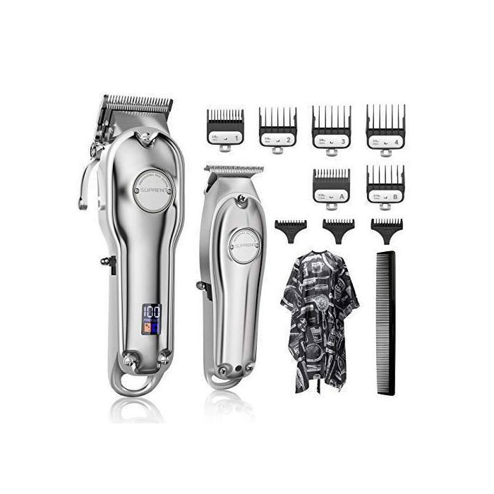 SUPRENT Tondeuse cheveux professionnelle tondeuse barbe électrique tondeuse à cheveux sans fil pour hommes/enfants/femmes kit de