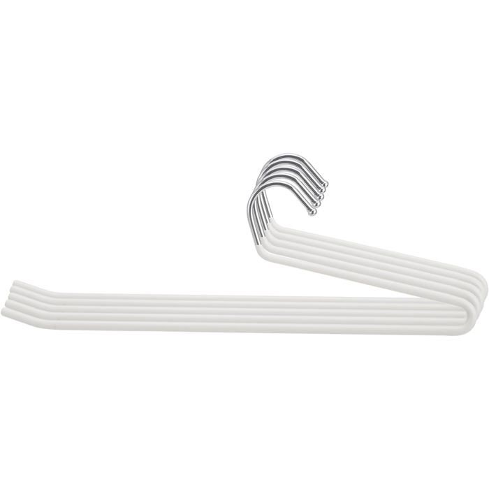 Lot de 5 cintres en métal antidérapants pour pantalons pantalons écharpes gain de place (blanc)