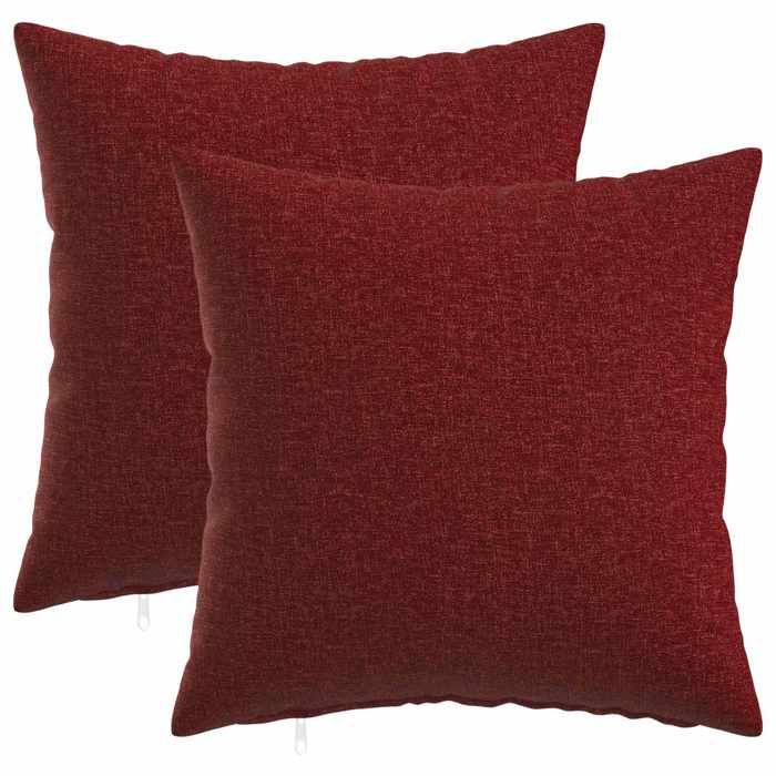 vidaXL Housse de coussin 2 pc HEERLEN Bordeaux 45 x 45 cm Tissu 910270