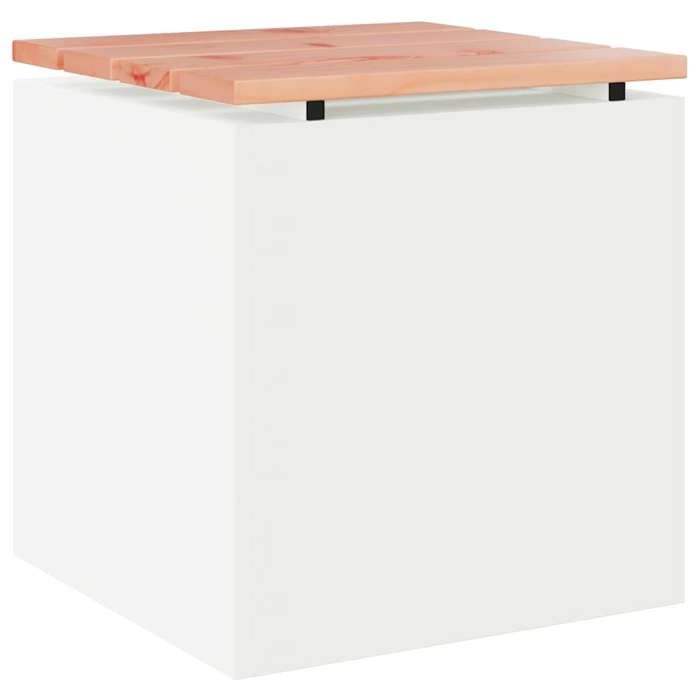 Meuble Extérieur Jolie-desgin Banc de jardin Blanc 40 x 40 x 43 cm Acier_12972