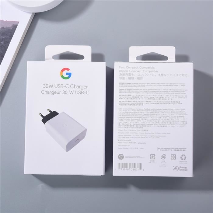 Chargeur Secteur Rapide 30W 2-Port avec Câble USB-C 1M pour Google Pixel 7  - 7 Pro - 6 - 6 Pro - 6A - Noir - Cdiscount Téléphonie