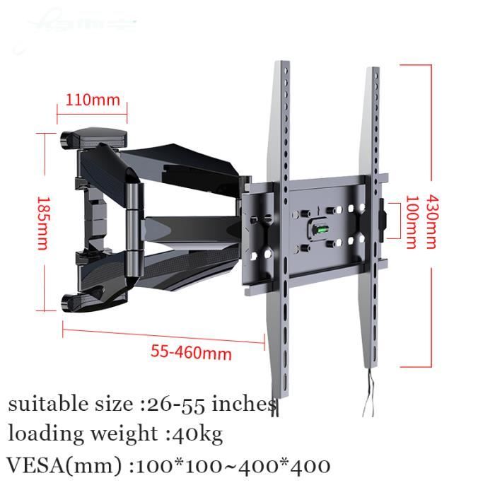 Support TV Universel Naapesi - Compatible Avec Téléviseurs LED LCD 32 à 55 Pouces - Matériau ABS