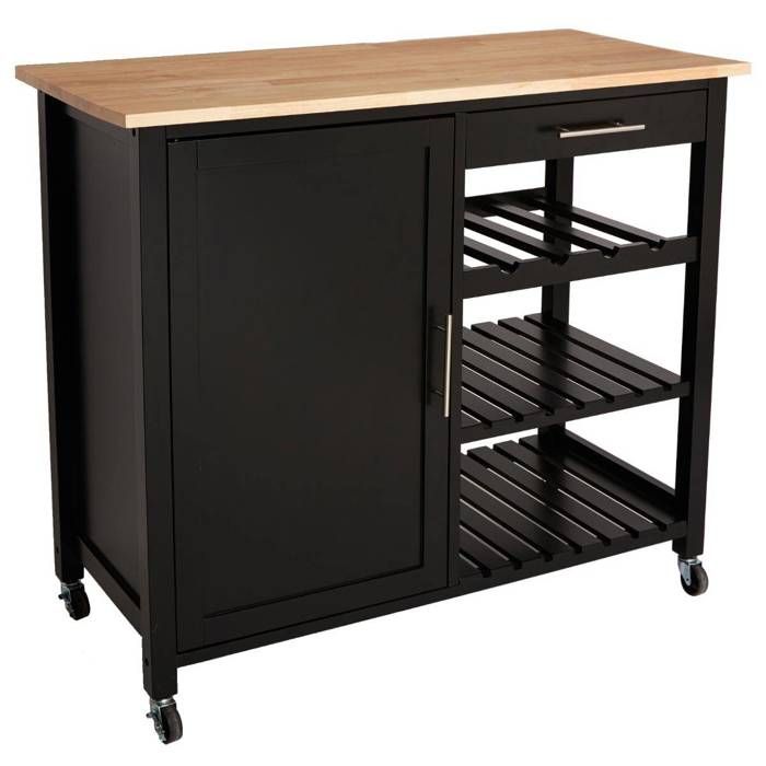 desserte de cuisine avec porte claude noir cdiscount maison