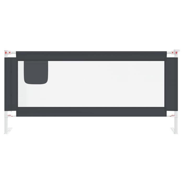 Barrière De Sécurité De Lit Enfant Gris 180x42 Cm Polyester