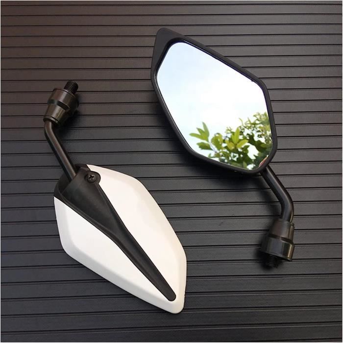 Rétroviseurs Moto Réglables 180° - Miroirs Alliage Aluminium Anti-éblouissant Avec Aile Aérodynamique - Compatibles VTT Et Vélos Électriques