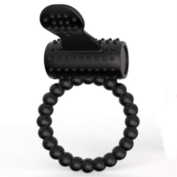 Cockring Vibrant Télécommande En Silicone Noir - Anneau Pénis Extensible - Sextoy Unisexe Neuf