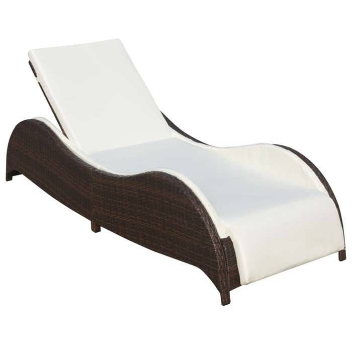 transat chaise longue bain de soleil design vague lit de jardin terrasse meuble d exterieur avec coussin resine tressee