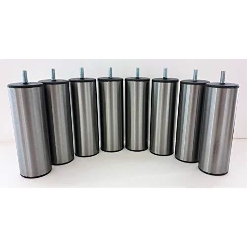 Pieds de sommier - 4 cylindriques inox - Literie Duvivier