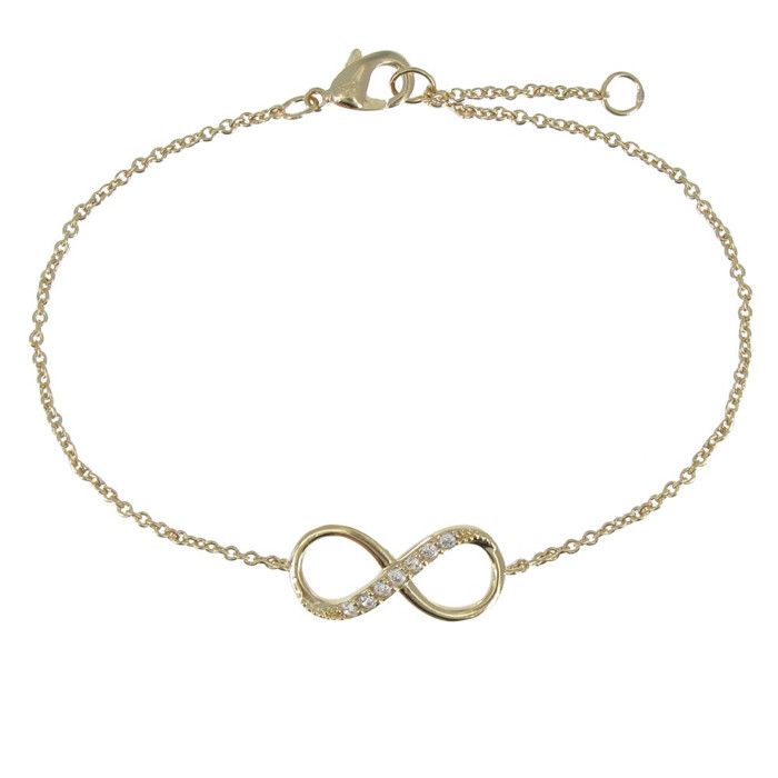 LES POULETTES BIJOUX - Bracelet Plaqué Or Infini et Strass LES POULETTES BIJOUX - Bracelet Plaqué Or Infini et Strass