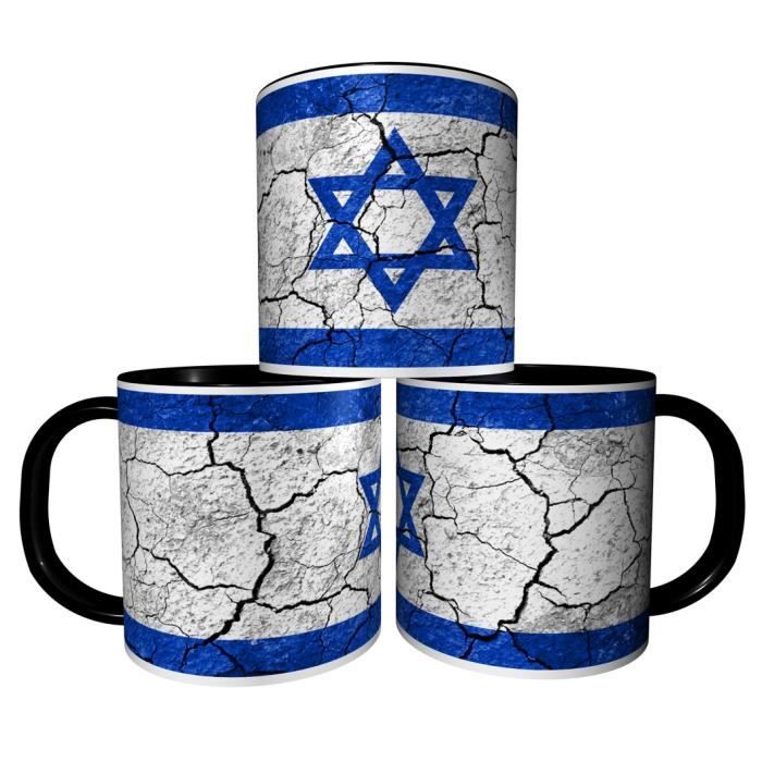 MG466 Shalom Pug With Israel Flag Novelty Gift Printed Tea
