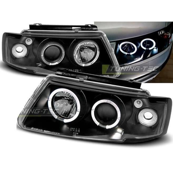 Paire de feux phares VW Passat B5 3B 96-00 angel eyes noir-27361996