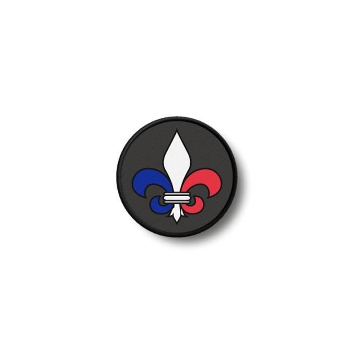 Patch badge insigne ecusson imprime thermocollant fleur de lys drapeau  france