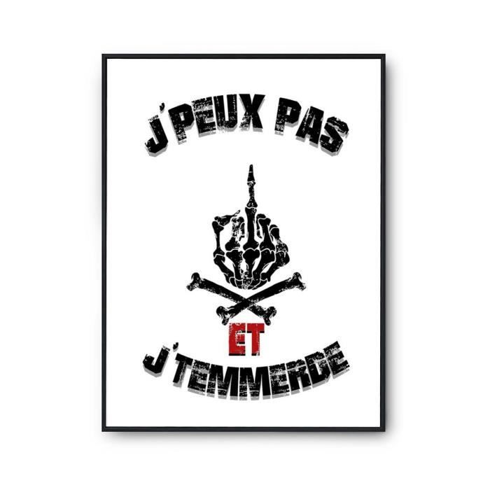 Affiche Humour BMX "J'peux Pas" - Format A2, Papier Premium 310g, Décoration Murale