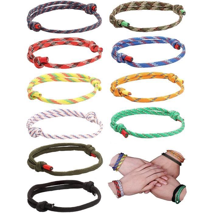 Bijoux Bracelets sailimue 5 Pcs Nautique Corde Bracelets pour Homme Femme Bracelets  Tresse Ensemble Marin Surf Bracelet Réglables