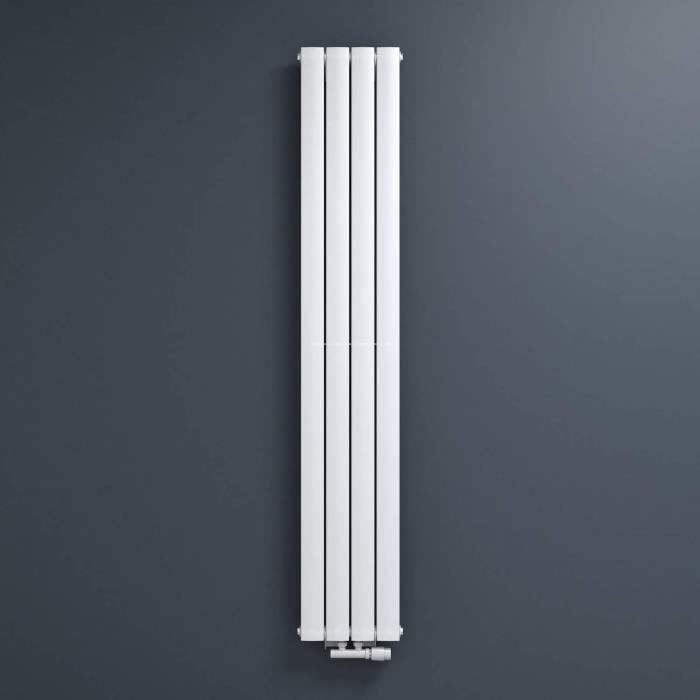 Radiateur à Eau Chaude Mural Mai & Mai FV Blanc 180x31 cm en Acier Design Vertical