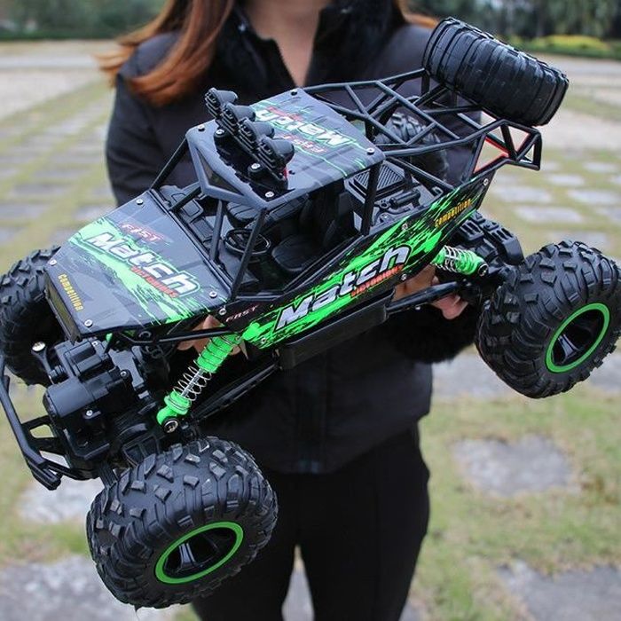 RC Voiture 1 12 4WD Rock Crawlers 4x4 Conduite Voiture Double Moteurs Conduire Bigfoot Voiture Telecommande Modele De 37cm vert Cdiscount Jeux Jouets