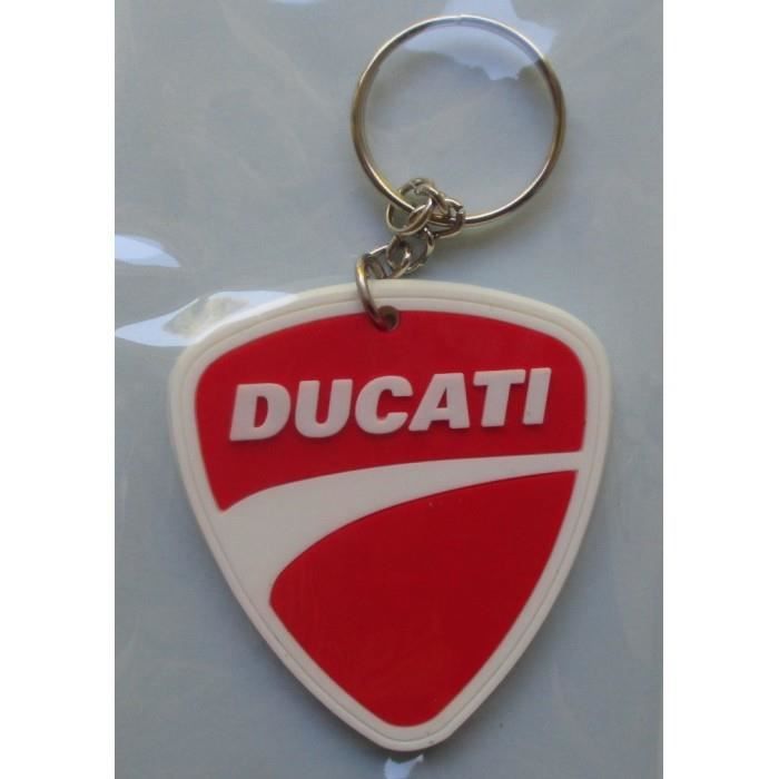 porte cle ducati moto rouge blanc plastique souple keychain cdiscount bagagerie maroquinerie
