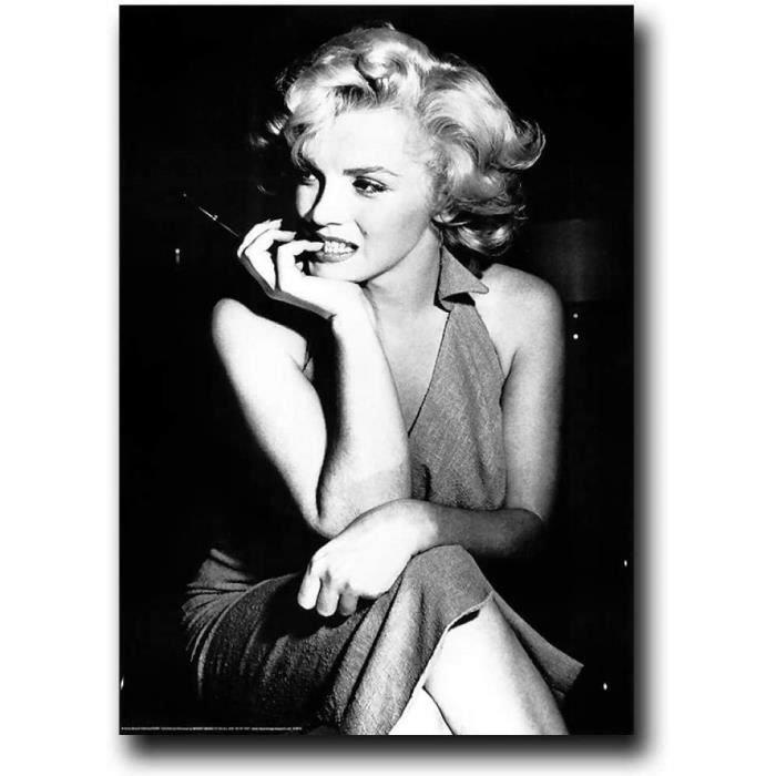 Marilyn monroe noir et blanc vintage toile tableau murale art célèbre film  star affiches salon maison marilyn monroe murale peintu - Cdiscount Maison
