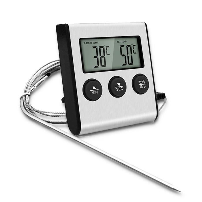 Thermomètre De Cuisson Inox – Pour Viandes, Four Et Barbecue, Précision De 0 à 120°C