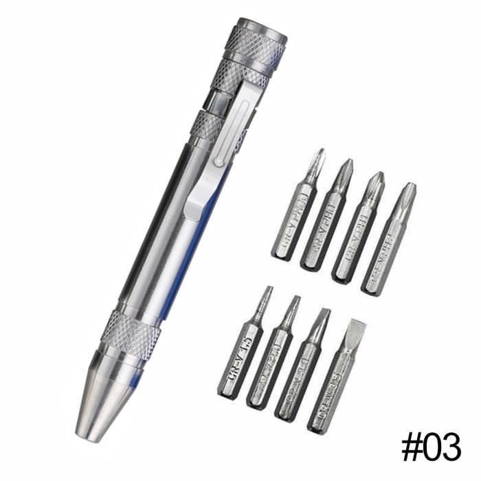 Style B silver -Mini stylo tournevis de précision 8 en 1,Gadgets tournevis  Kit d'outils manuels de réparation pour téléphone portab - Cdiscount  Bricolage