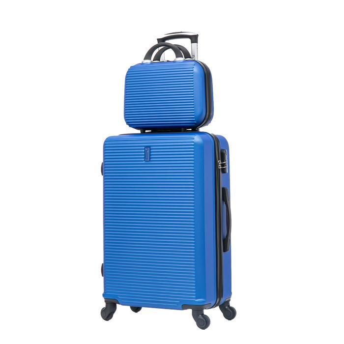 VALISE WEEK END 65cm avec Vanity 4 Roues ABS Bleu