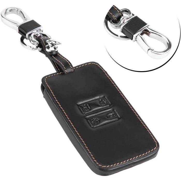 Porte-clés Cuir Mitsubishi Lancer - 3 Boucles Rotatives Fer à Cheval - Style Rétro Et Pratique