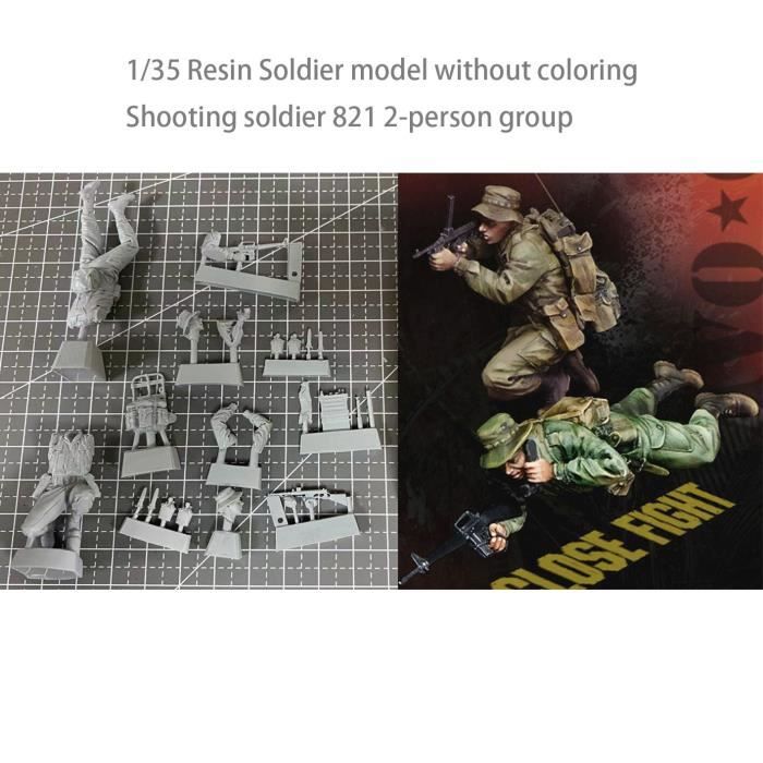 Maquette Soldat Allemand WW2 1/35 Résine - 2 Figurines Non Peintes Non Assemblées