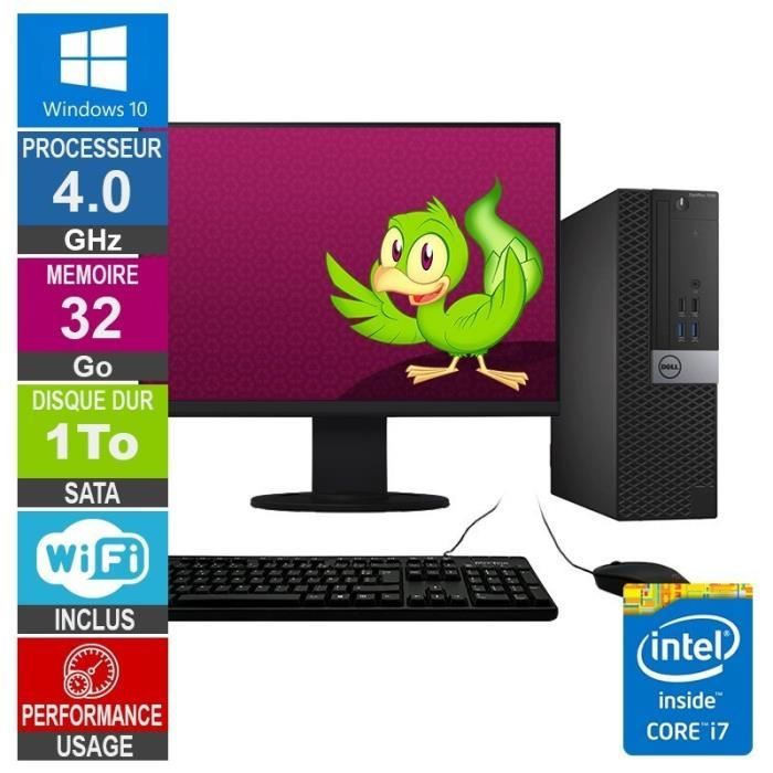 PC Dell Optiplex 7040 SFF – I7-6700, 32Go RAM, SSD 240Go, Windows 11, Wi-Fi