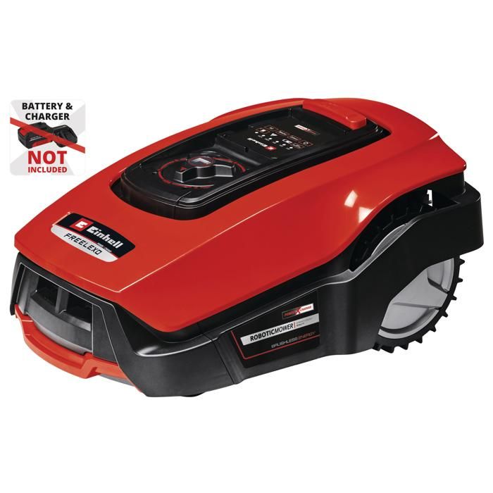 Einhell Robot Tondeuse FREELEXO+ Solo Power X Change 18V Surface 450m2 avec Kit d'installation Livré sans Batterie ni Chargeur
