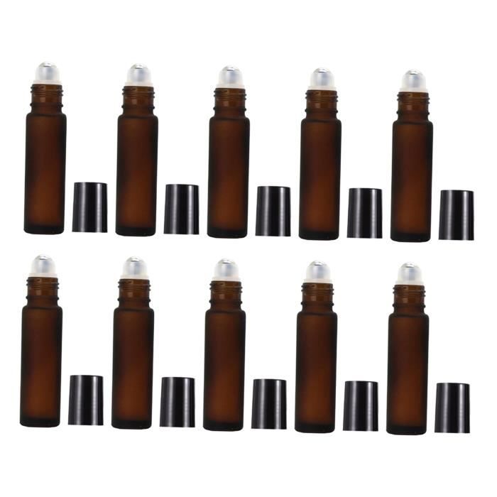 Lot 8 Roll-on Verre Bleu Cobalt 10 Ml – Bouteilles Rechargeables Huiles Essentielles Avec Bille Acier & Accessoires