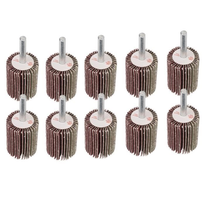 20 Roues Abrasives à Lamelles LncBoc - 10 Tailles (15-80mm), Grain 80, Pour Meulage Et Polissage Sur Perceuse